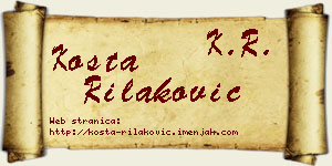 Kosta Rilaković vizit kartica